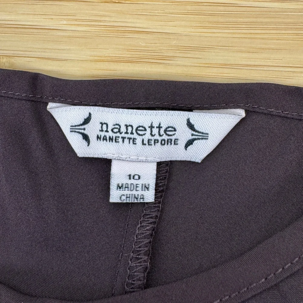 Nanette Lepore Brown Spaghetti Strap A-Line Knee‎ Length Slip Dress Women 10